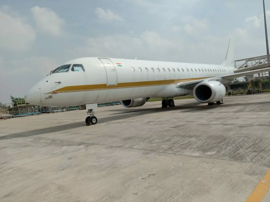 Exterior Detailing of Lineage 1000 Business Jet using AeroChamp cleaning products. 