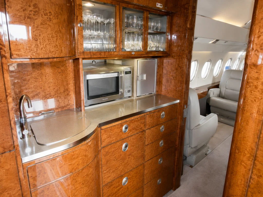 Insitu Repair of Galley and Cabin damaged wood veneer on Falcon 2000